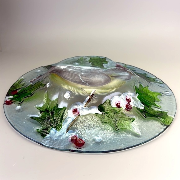 Hand Painted Holiday Chickadee Bowl - Picture 6 of 6